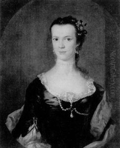 Portrait De Jeune Femme Au Collier De Perles by Frans Van Der Myn