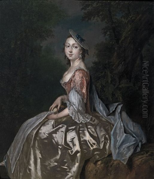 Portrait Of A Young Lady In A Silk Dress - view 1