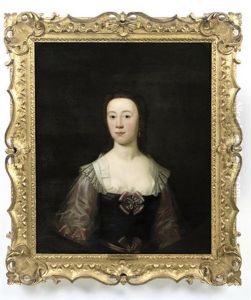 Portrait Of A Lady (dorothy, Wife Of The Hon. John Smith-barry?) In A Black Dress With Pink Gauze Sleeves