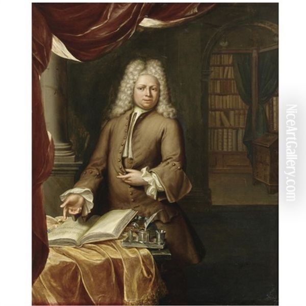 Portrait Of A Gentleman, Three-quarter Length, In His Study - view 1