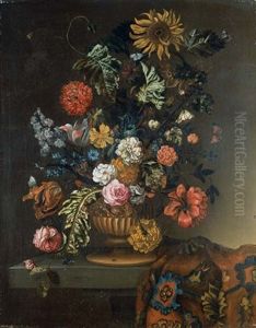 Bouquet De Fleurs Sur Un Entablement by Herman van der Myn