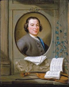 An Allegorical Portrait Of The Composer Anton Wilhelm Solnitz by Herman van der Myn