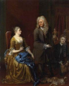 Bildnis Einer Familie, Der Sohn Entleert Die Einkaufstasche Vor Den Eltern by Herman van der Myn