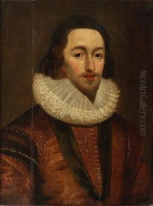 Portrait Of Charles I, When Prince Of Wales, Bust-length, Wearing A Medallion by Daniel Mytens the Elder