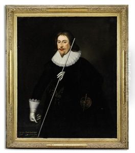 Portrait Of A Gentleman (jean De Vere?) by Daniel Mytens the Elder