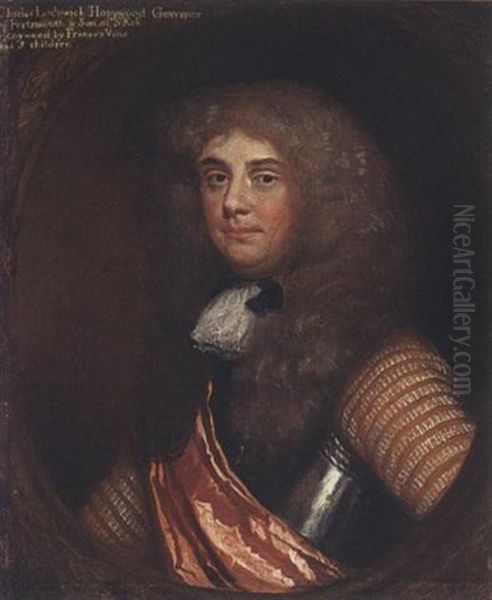 A Portrait Of A Gentleman (charles Lodowick Honeywood, Governor Of Portsmouth?) Wearing Armour With A Red Sash And A Wig - view 1