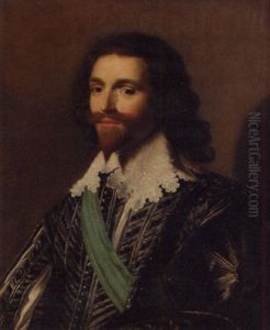 Portrait Of George Villiers, First Duke Of Buckingham by Daniel Mytens the Elder