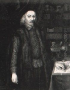 Portrait Of William Harvey In His Library