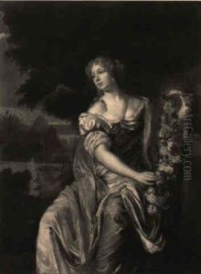 Portrait Of Margrieta Van Jongestal, Nee Van Haren, Seated by Daniel Mytens the Younger