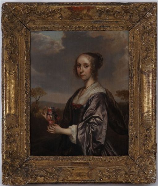 Portrait D'une Jeune Femme Avec Une Couronne De Fleurs - view 1