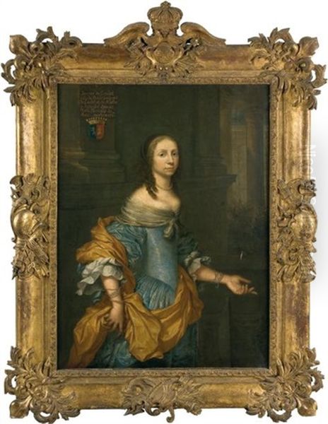 Portrait Presume De Jeanne Laidet En Robe Bleue - view 1