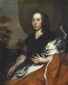 Portrat Einer Hofischen Dame Vor Landschaft Portrat Einer Hofischen Dame Vor Landschaft