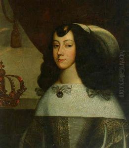 Portrait Of A Princess (?), Half-length, In An Embroidered Dress