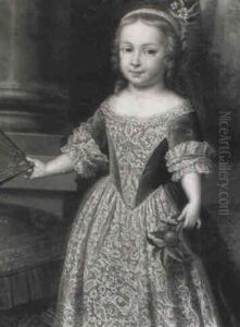 Portrait Of A Girl Holding A Fan And An Orange Branch Portrait Of A Girl Holding A Fan And An Orange Branch