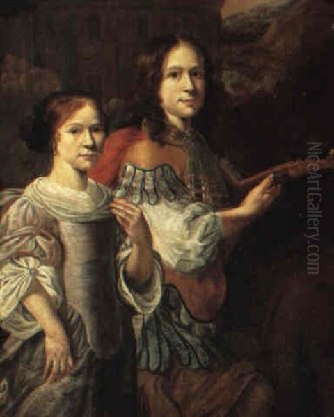 Portrait Of A Boy Holding A Lute And His Sister - view 1