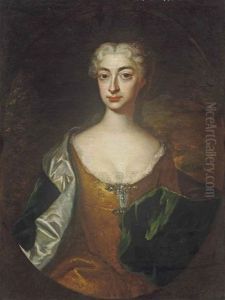Portrait Of A Lady Traditionally Identified As Countess Maria Josepha Von Sternberg (1712-?), Half-length, In A Gold Embroidered Dress And...