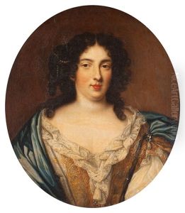Kvinnoportratt, Brostbild by Martin Ii Mytens