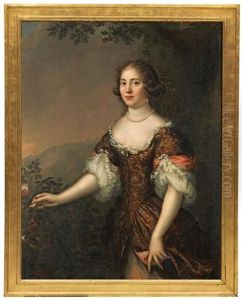 Portratt Forestallande Grevinnan Katarina Charlotta Oxenstierna Af Korsholm Och Wasa by Martin Ii Mytens