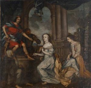 Salomon Recevant La Reine De Saba by Martin Ii Mytens