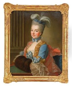 Portratt Av Hogrestandsdam Sittande I Klassicerande Interior Med Muff by Martin Ii Mytens