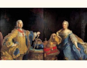 Portrait De L'imperatrice D'autriche Marie Therese (+ Portrait De L'empereur Francois 1er D'allemagne; Pair)