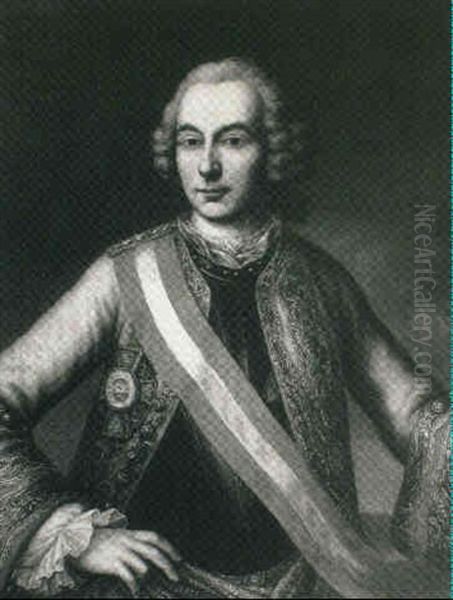 Portrait Of The Archduke Joseph, Half Length, In A Silver   Jacket With Gold Embroidery, A Breast Plate And A Sash... - view 1