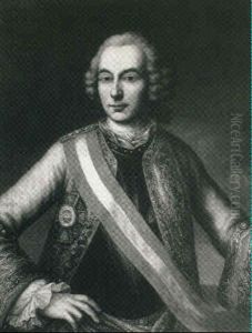 Portrait Of The Archduke Joseph, Half Length, In A Silver   Jacket With Gold Embroidery, A Breast Plate And A Sash...