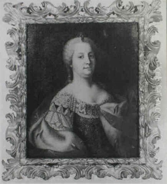 Portrait Of Empress Maria Theresa, Bust Length...the Crown Of Hungary Beside Her - view 1