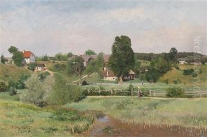 Grose Landschaft Mit Gehoft Und Figurlicher Staffage