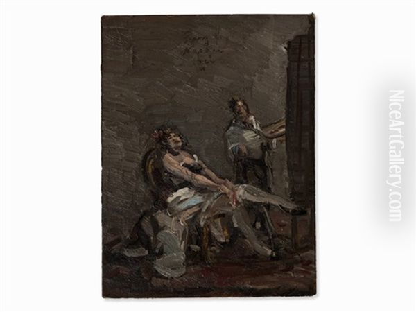 At The Artist's Studio by Franz Naager