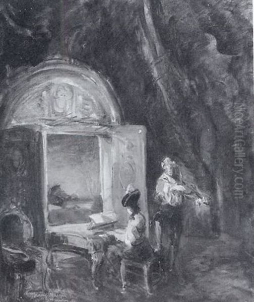 Musizierendes Paar Im Salon - view 1