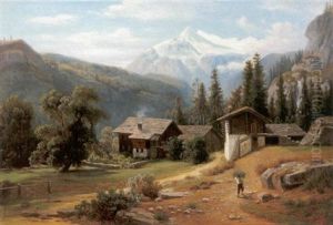 Blick Auf Das Weishorn Im Wallis by Wilhelm Julius August Nabert