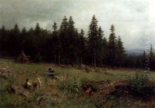 Family In A Forest Clearing - view 1