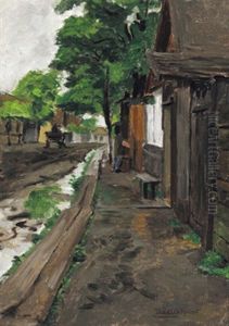 Dorfstrase In Ungarn by Robert Nadler