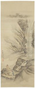 Li Bo Viewing A Waterfall And Du Fu In Contemplation by Nagasawa Rosetsu