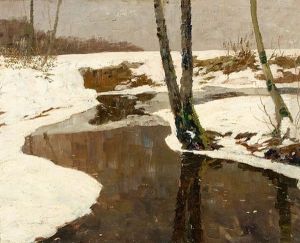 Bachlauf Im Winter by Wilhelm Nagel