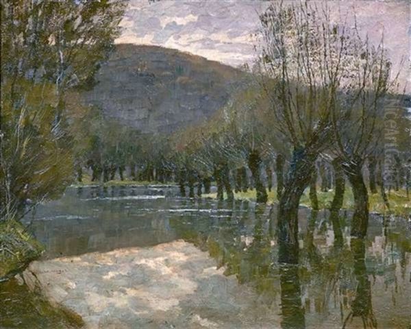 Flusslauf, Von Kopfweiden Gesaumt - view 1