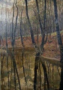 Herbstliches Waldinneres Mit Einem Bach by Wilhelm Nagel