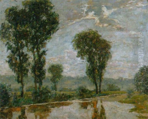 Flusslandschaft Mit Pappeln - view 1