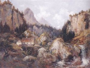 Gebirgslandschaft In Graubunden Mit Malerischer Muhle