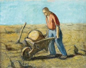 Digger (worker With Wheel-barrow, Ground- Man) by Janos Nagy Balogh