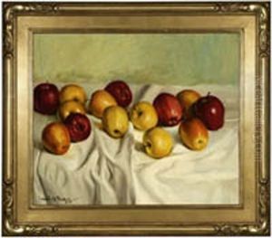 Still Life With Apples by Ernest De Nagy
