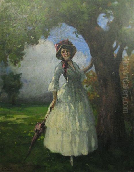 Lady With Umbrella - view 1