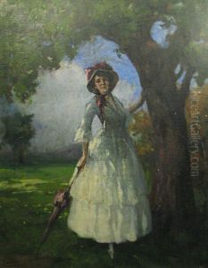 Lady With Umbrella by Vilmos Nagy
