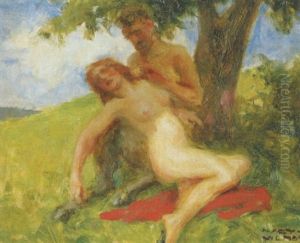 Faun Und Nymphe by Vilmos Nagy