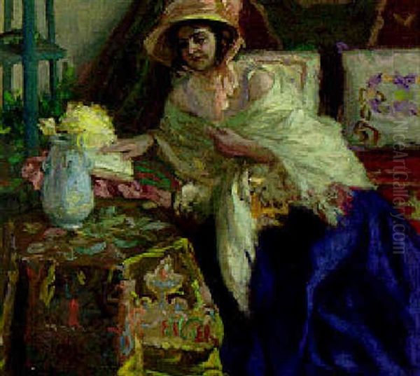 A Lady Reading In An Interior - view 1