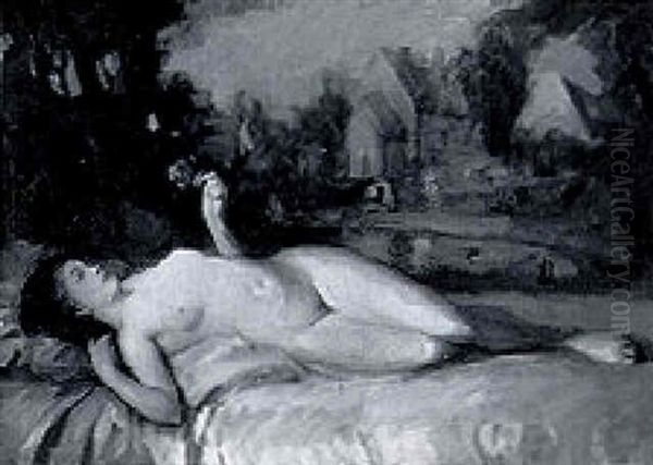 A Reclining Nude In A Landscape - view 1