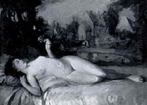 A Reclining Nude In A Landscape A Reclining Nude In A Landscape