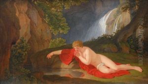 Narcissus At The Well by Johann August Nahl the Younger