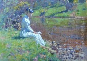 Lady By The Riverbank by James M. Nairn